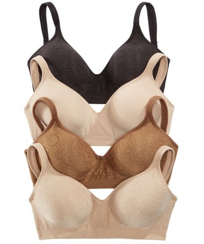 Comfort Revolution Shaping Wireless Smoothing Bra 3463 Warm Cocoa Brown Swirl (Nude 1) $14.26 Bras