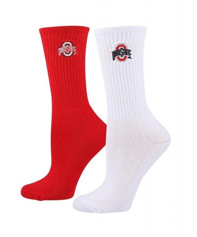 Women's Scarlet White Ohio State Buckeyes 2-Pack Quarter-Length Socks Scarlet, White $14.70 Socks