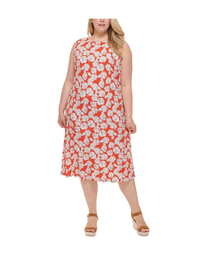 Plus Size Floral Sleeveless Shift Dress Grenadine Multi $50.16 Dresses