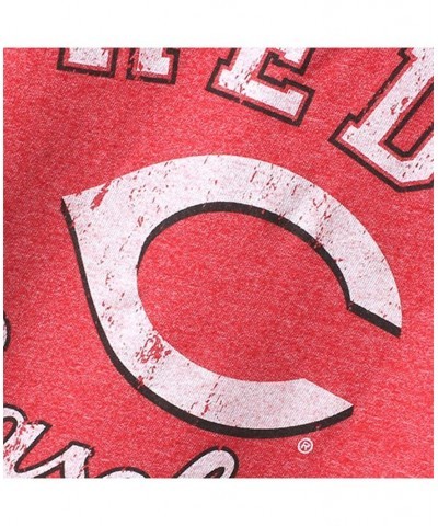 Women's Red Cincinnati Reds Team Baseball Three-Quarter Raglan Sleeve Tri-Blend T-shirt Red $27.99 Tops