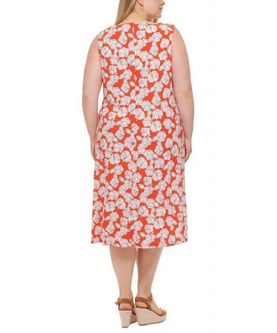 Plus Size Floral Sleeveless Shift Dress Grenadine Multi $50.16 Dresses