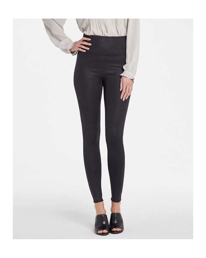 Women's Coated Pull-On Leggings Black $42.57 Pants