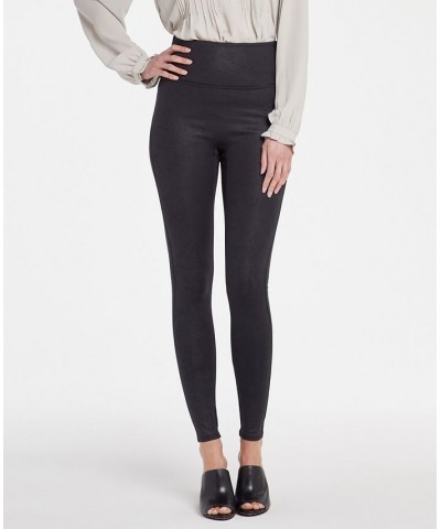 Women's Coated Pull-On Leggings Black $42.57 Pants