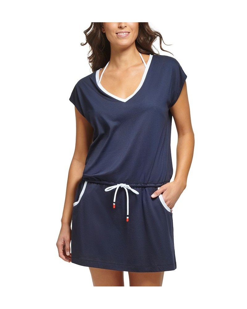 Women's Drawstring Dress Swim Cover-Up Sky Captain $41.36 Swimsuits