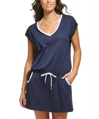 Women's Drawstring Dress Swim Cover-Up Sky Captain $41.36 Swimsuits