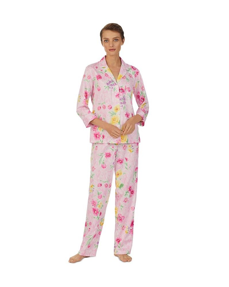 Petite Floral 3/4-Sleeve Pajamas Set Pink Floral $25.85 Sleepwear