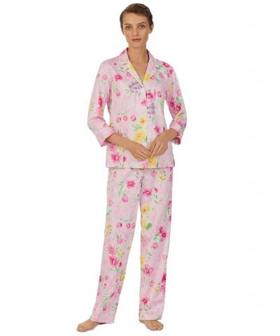 Petite Floral 3/4-Sleeve Pajamas Set Pink Floral $25.85 Sleepwear