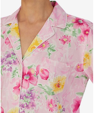 Petite Floral 3/4-Sleeve Pajamas Set Pink Floral $25.85 Sleepwear