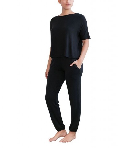 Women's Sun Lover Lounge Set Black $34.56 Sleepwear