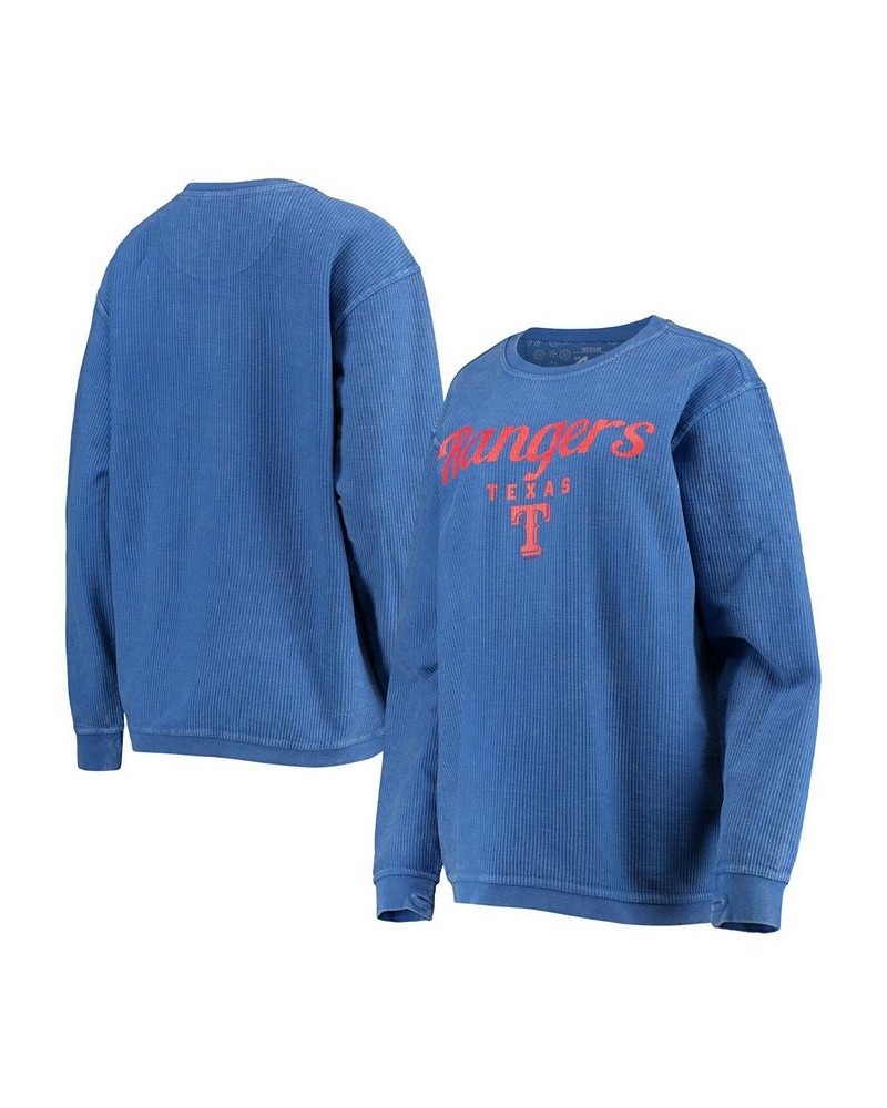 Women's Royal Texas Rangers Comfy Cord Pullover Sweatshirt Royal $41.40 Sweatshirts