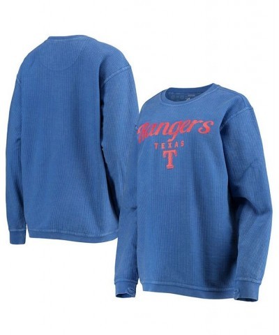 Women's Royal Texas Rangers Comfy Cord Pullover Sweatshirt Royal $41.40 Sweatshirts