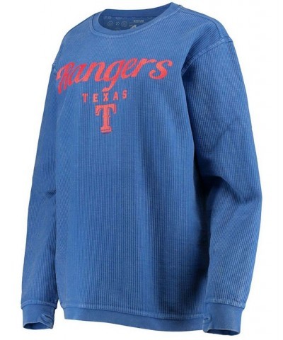 Women's Royal Texas Rangers Comfy Cord Pullover Sweatshirt Royal $41.40 Sweatshirts