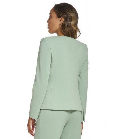 Women's Asymmetrical Open-Front Jacket Green $68.37 Jackets