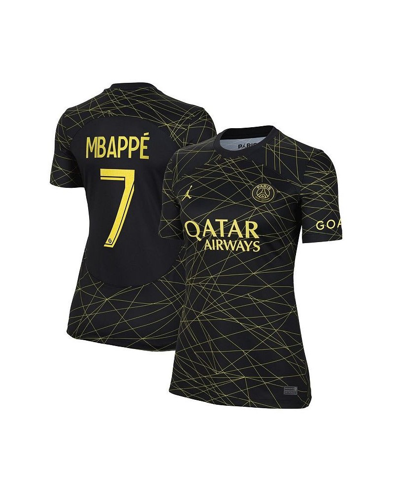 Women's Brand Kylian Mbapp Black Paris Saint-Germain 2022/23 Fourth Breathe Stadium Replica Player Jersey Black $44.80 Jersey