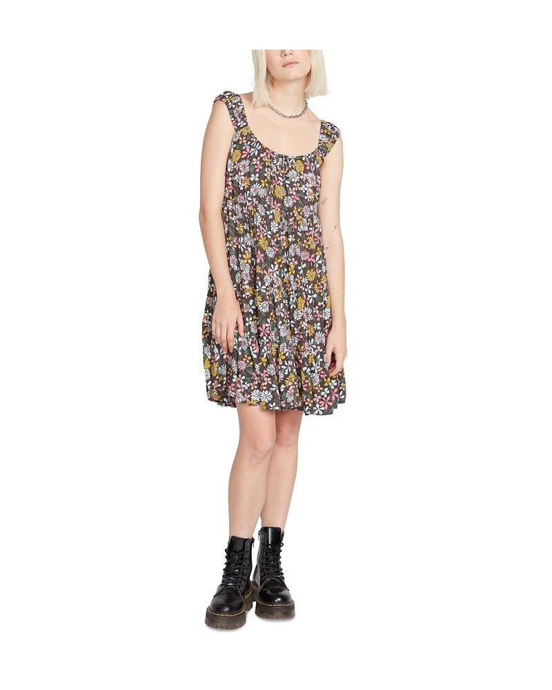 Juniors' Happy Dazee Printed Baby-Doll Dress Espresso $20.09 Dresses