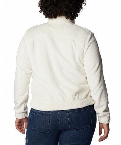 Plus Size Fireside Zip-Front Fuzzy Jacket Chalk $27.95 Jackets