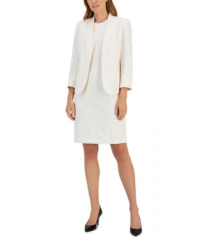 Executive Collection Shawl-Collar Sleeveless Sheath Dress Suit White $112.50 Suits