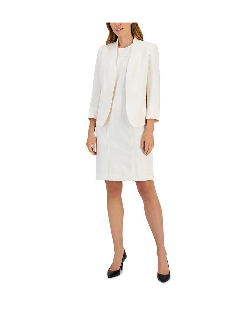 Executive Collection Shawl-Collar Sleeveless Sheath Dress Suit White $112.50 Suits