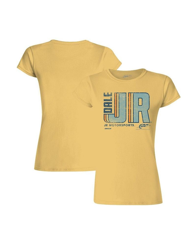 Women's Yellow Dale Earnhardt Jr. Name and Number T-shirt Yellow $15.54 Tops