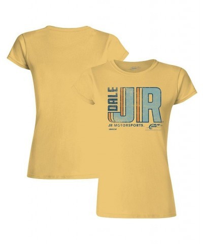 Women's Yellow Dale Earnhardt Jr. Name and Number T-shirt Yellow $15.54 Tops