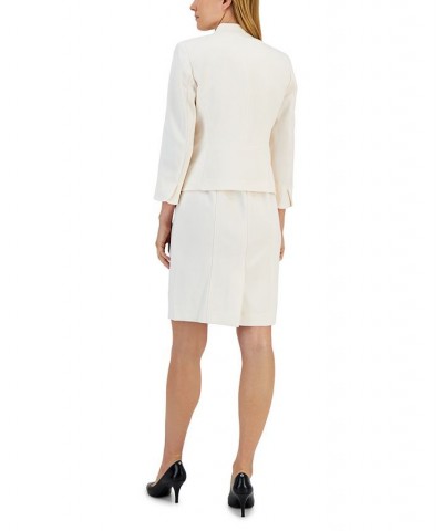 Executive Collection Shawl-Collar Sleeveless Sheath Dress Suit White $112.50 Suits