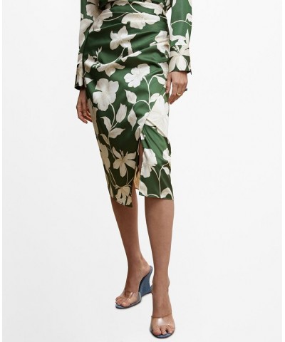 Women's Floral Long Skirt Green $29.40 Skirts