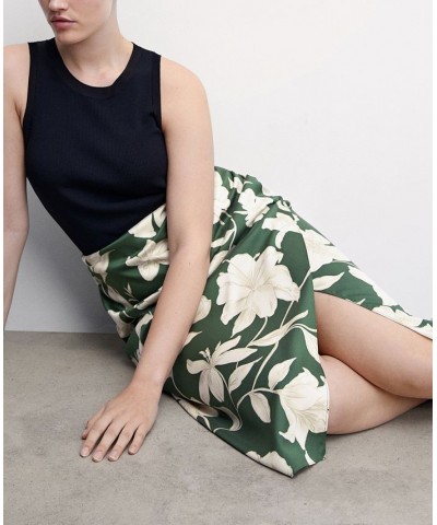 Women's Floral Long Skirt Green $29.40 Skirts