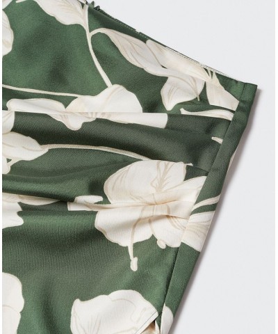 Women's Floral Long Skirt Green $29.40 Skirts