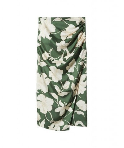 Women's Floral Long Skirt Green $29.40 Skirts