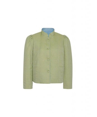 Women's Magic Jacket in Denim & Key Lime Cashmere Lime & blue $165.30 Jackets