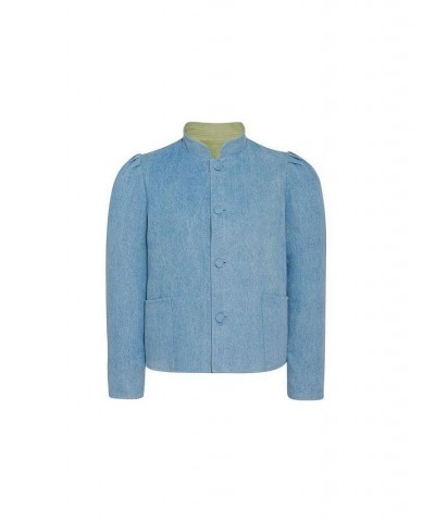 Women's Magic Jacket in Denim & Key Lime Cashmere Lime & blue $165.30 Jackets