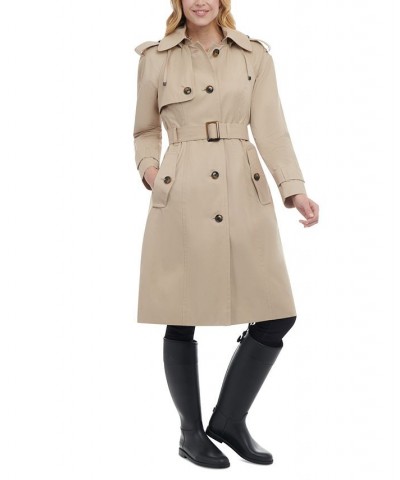 Women's Hooded Maxi Trench Coat Tan/Beige $55.76 Coats