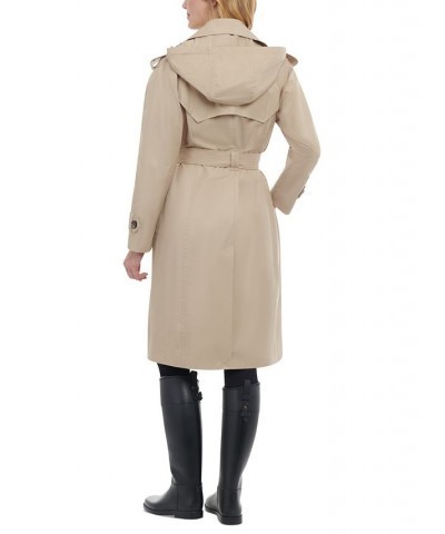 Women's Hooded Maxi Trench Coat Tan/Beige $55.76 Coats