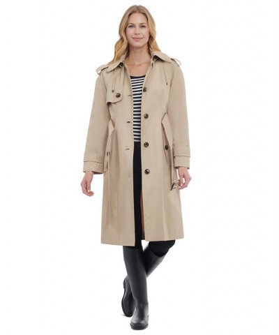 Women's Hooded Maxi Trench Coat Tan/Beige $55.76 Coats