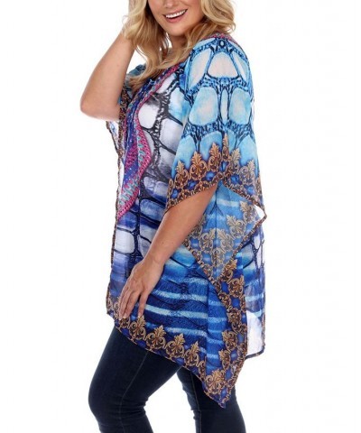 Plus Size Criss-Cross Neckline Animal Print Caftan Top Yellow $24.80 Tops