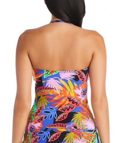 Women's Night Safari Draped Tie-Front Bandini Swim Top Multi $37.80 Swimsuits