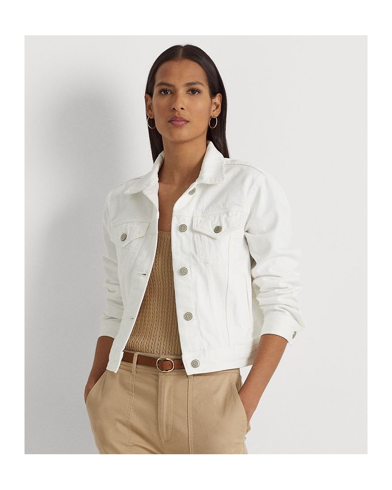 Women's Denim Trucker Jacket White Wash $71.30 Jackets