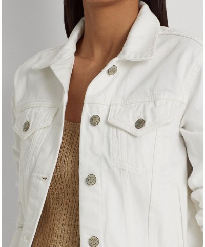 Women's Denim Trucker Jacket White Wash $71.30 Jackets