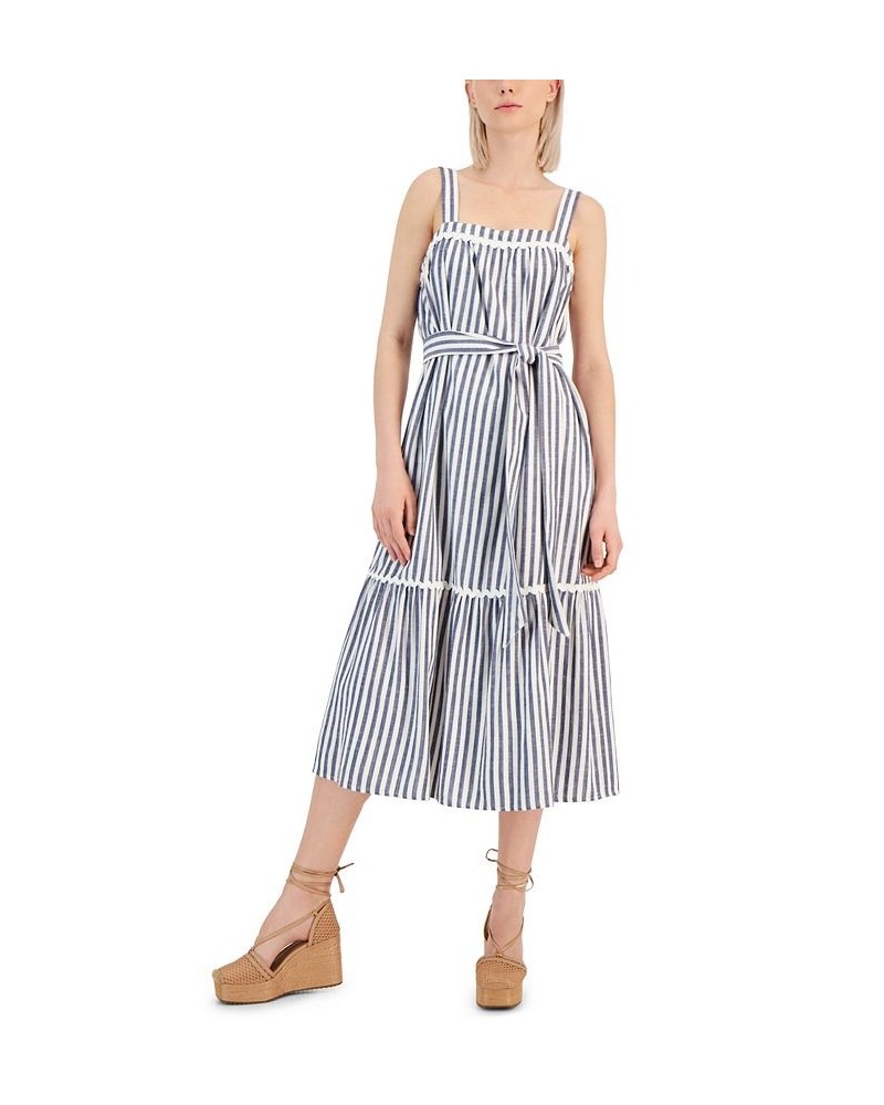 Women's Striped Sleeveless Sundress Navy/white $41.28 Dresses