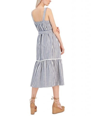 Women's Striped Sleeveless Sundress Navy/white $41.28 Dresses