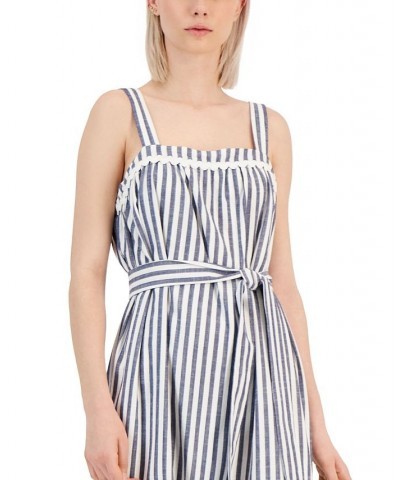 Women's Striped Sleeveless Sundress Navy/white $41.28 Dresses