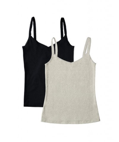 Women's Cotton Camisole Pack of 2 Black $25.09 Lingerie