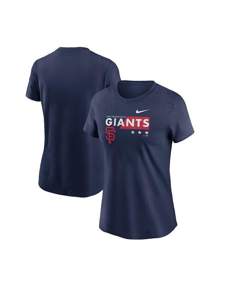 Women's Navy San Francisco Giants Americana T-shirt Navy $22.94 Tops