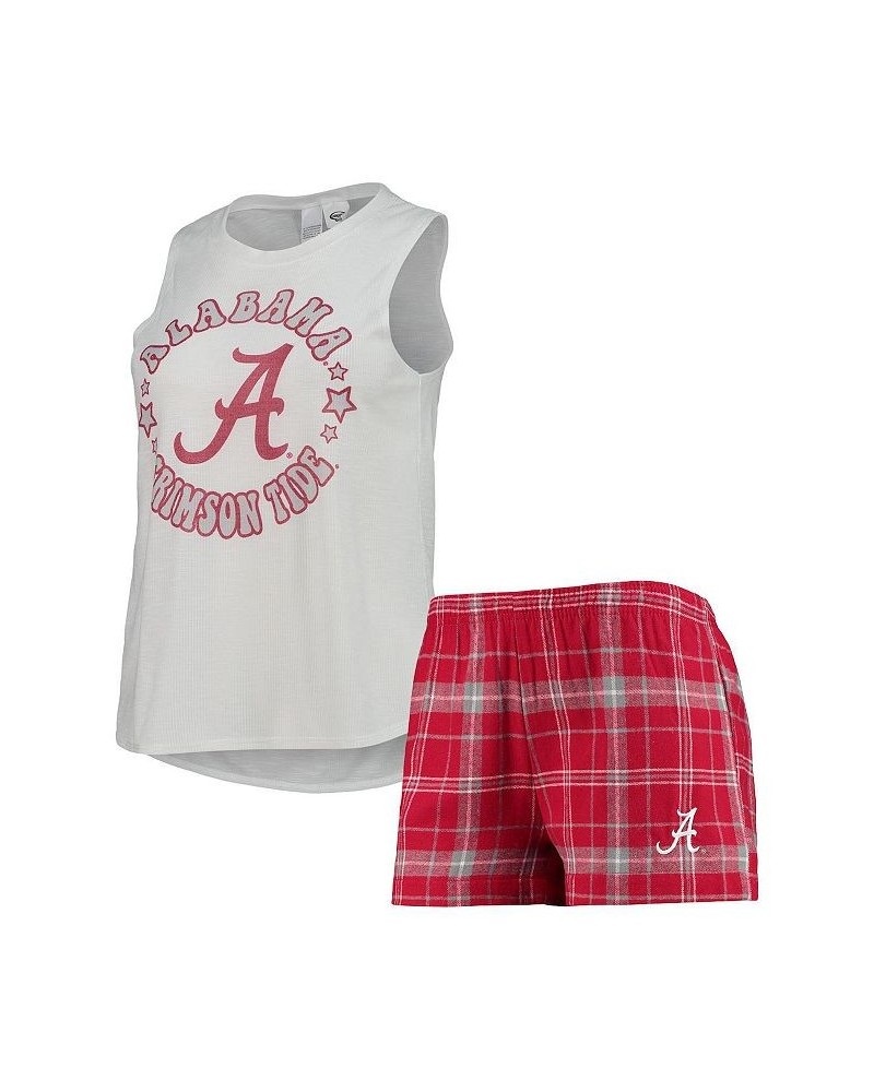 Women's Crimson White Alabama Crimson Tide Ultimate Flannel Tank Top and Shorts Sleep Set Crimson, White $28.60 Pajama