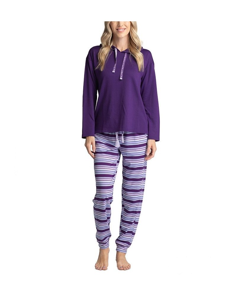 Women's Hoodie & Jogger Lounge Set Purple $27.20 Sleepwear