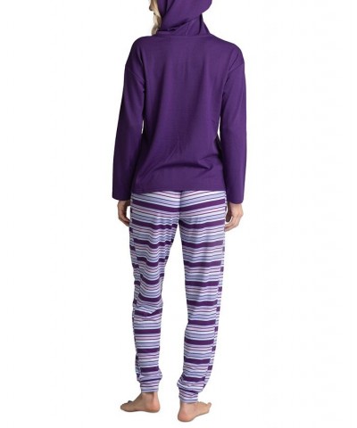 Women's Hoodie & Jogger Lounge Set Purple $27.20 Sleepwear