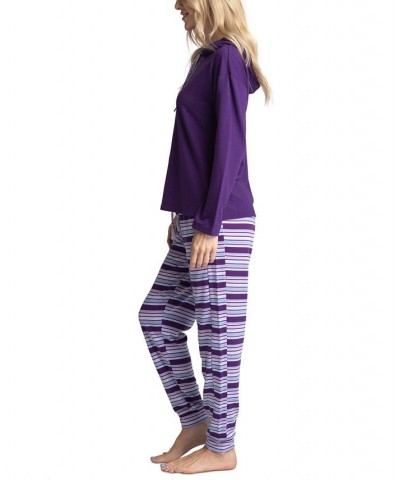 Women's Hoodie & Jogger Lounge Set Purple $27.20 Sleepwear