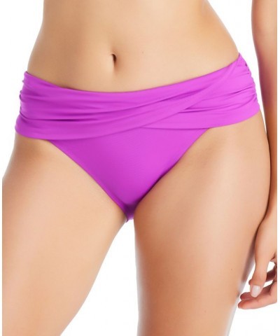 Ring-Neckline Bikini Top & Draped High-Waist Bottoms Purple Crush $24.68 Swimsuits