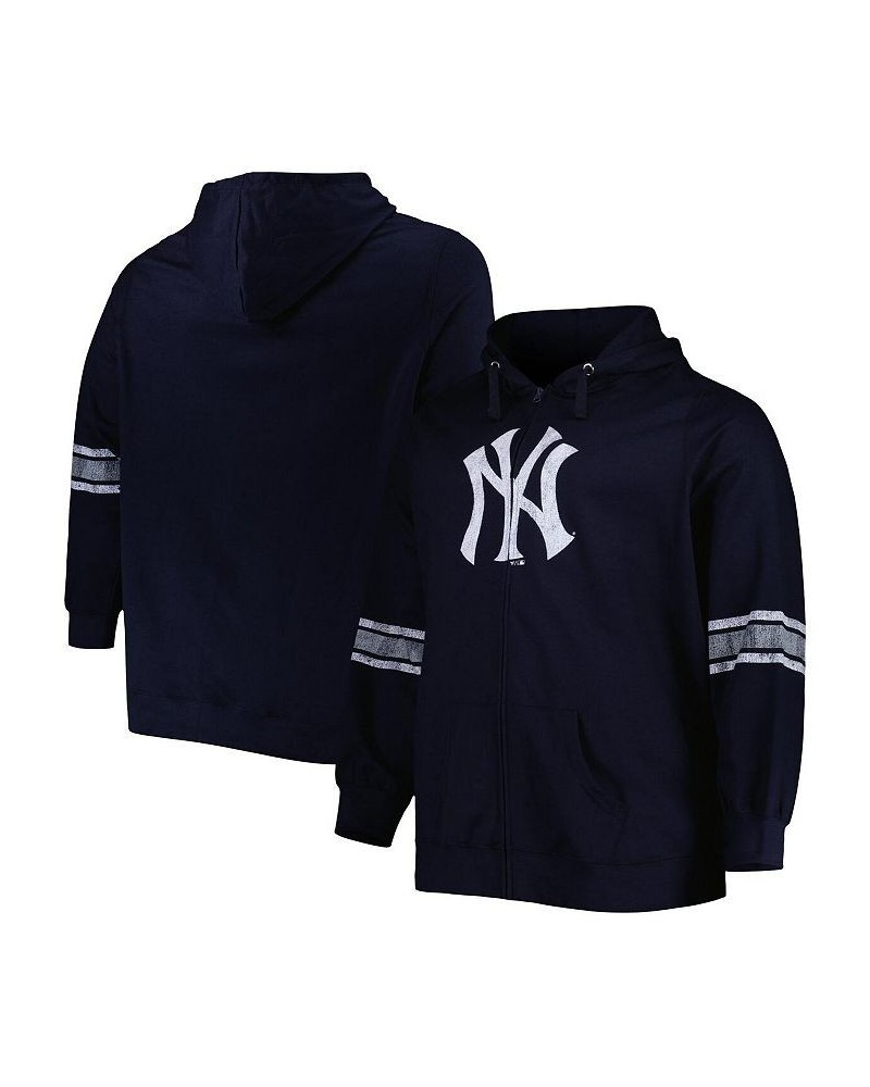 Women's Navy Heather Gray New York Yankees Plus Size Front Logo Full-Zip Hoodie Navy, Heather Gray $37.50 Sweatshirts