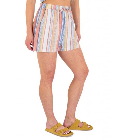 Juniors' Charlie Striped High-Rise Pull-On Shorts Berry Multi $26.95 Shorts